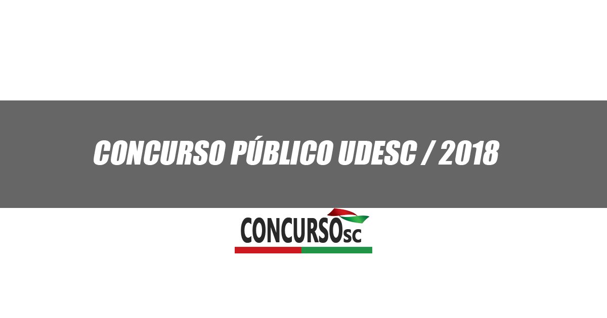 Concurso Público Udesc 2018