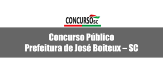 Concurso Público Prefeitura de José Boiteux – SC
