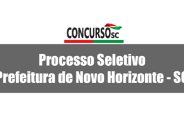 Prefeitura de Novo Horizonte - SC divulga novo Processo Seletivo