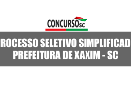 Processo Seletivo é realizado pela Secretaria de Educação e Cultura de Xaxim - SC