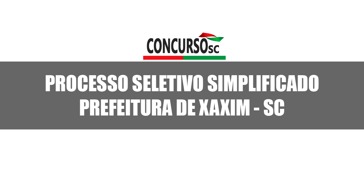 Processo Seletivo é realizado pela Secretaria de Educação e Cultura de Xaxim - SC