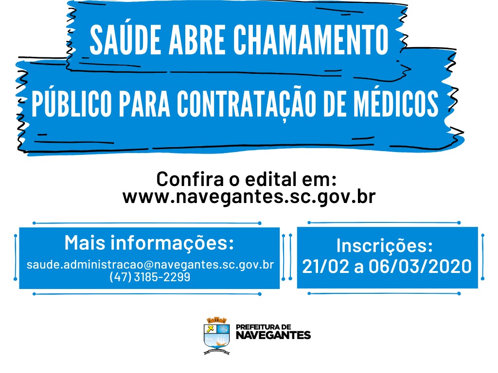 Saude abre chamamento publico para contratacao de medicos 20660