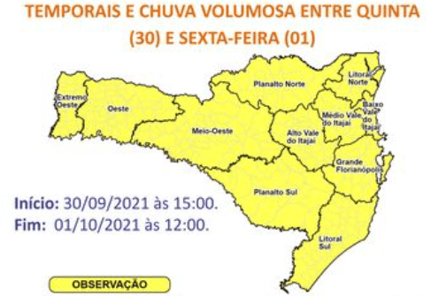 tempo 2 - De calor a temporais isolados: Veja como fica o tempo em SC nesta quinta