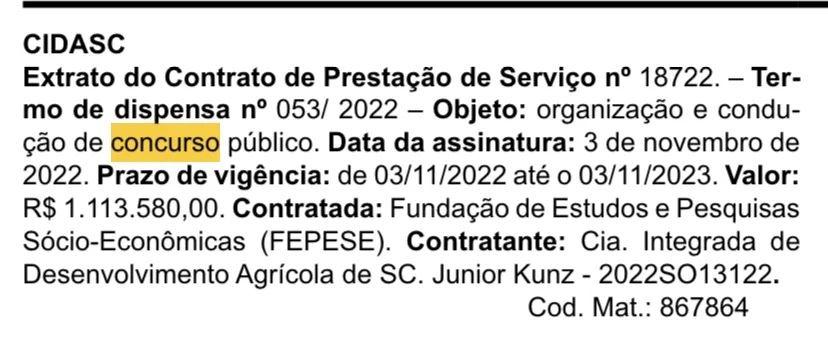 4758C2DB 7A14 47D9 B3CC D76DBA17E00A - Concurso Público CIDASC: banca definida! 54 vagas!