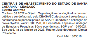 Concurso CEASA SC banca definida