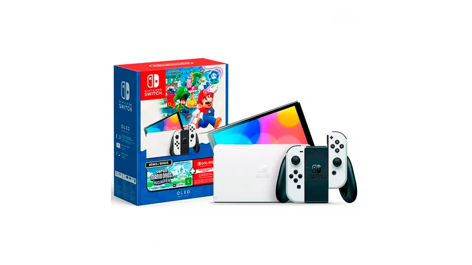 nintendo switch oled super mario wonder 37gu 303849 365y.960 - Desconto Imperdível: Bundle Nintendo Switch OLED + Mario Bros Wonder por R$2001