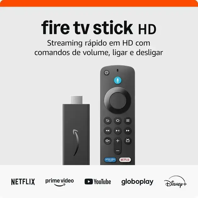 Fire TV Stick HD | Com controle remoto por voz com Alexa (inclui comandos de TV), controles de casa inteligente e streaming em HD